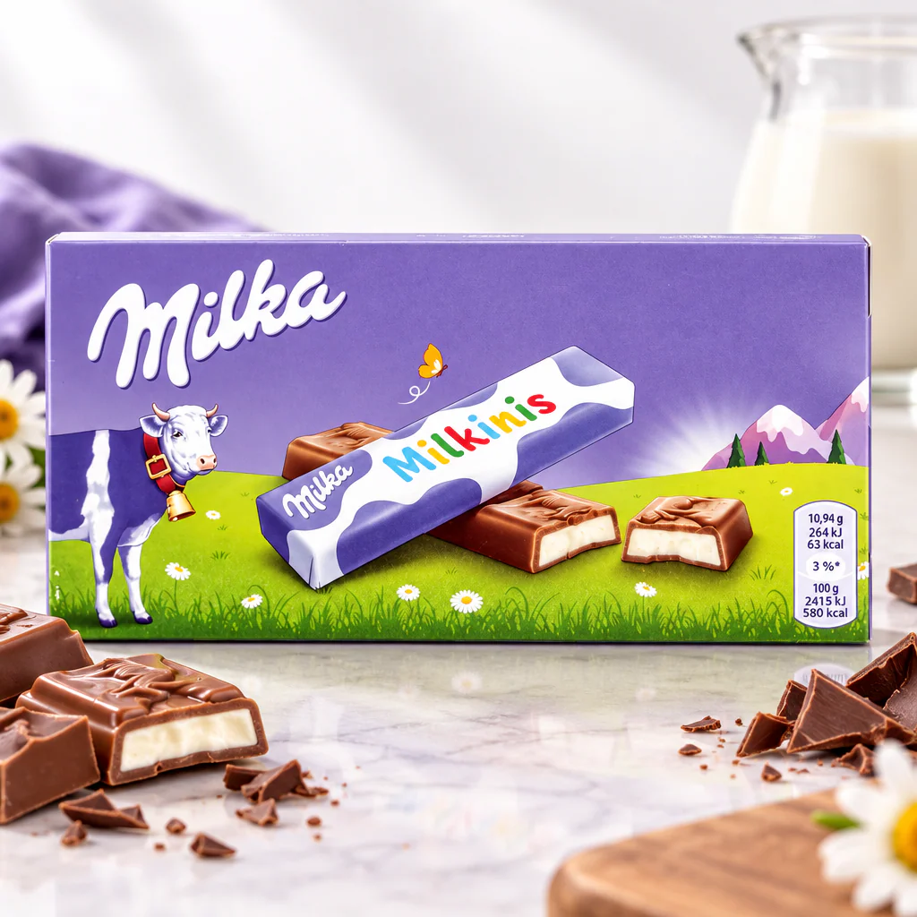 Шоколад молочный Milka Milkinis Stick's 87,5г (картон) 1/20 (Германия)
